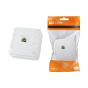 Розетка TФ (RJ-11) открытой установки IP20, белая «Ладога» TDM