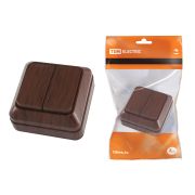 Выключатель 2-кл. открытой установки IP20 10А, бук «Ладога» TDM