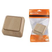 Выключатель 1-кл. открытой установки IP20 10А, сосна «Ладога» TDM