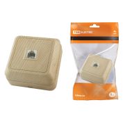 Розетка TФ (RJ-11) открытой установки IP20, сосна «Ладога» TDM