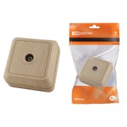 Розетка TВ простая (0-2400 Гц, «мама») открытой установки, IP20 сосна «Ладога» TDM