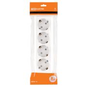 Розетка 4-х местная горизонтальная 2П+3 открытой установки IP20 16A с з/ш белая «Ладога» TDM