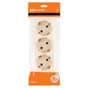 Розетка 3-х местная горизонтальная 2П+3 открытой установки IP20 16A сл. кость «Ладога» TDM