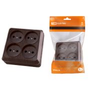 Розетка четырехместная 2П открытой установки IP20 10A бук «Ладога» TDM