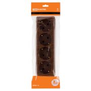 Розетка 4-х местная горизонтальная 2П+3 открытой установки IP20 16A бук «Ладога» TDM