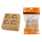 Розетка четырехместная 2П открытой установки IP20 10A сосна «Ладога» TDM