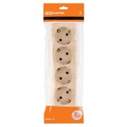 Розетка 4-х местная горизонтальная 2П+3 открытой установки IP20 16A сосна «Ладога» TDM