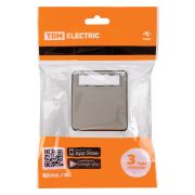 Кнопка звонковая с полем для надписи IP54 6A серая «Вуокса» TDM