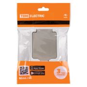 Розетка 2П+З открытой установки IP54 16А серая «Вуокса» TDM