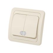 Выключатель 2-кл. с подсветкой 10А сл. кость «Валдай» TDM