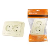Розетка двойная 2П 10А сл. кость «Валдай» TDM
