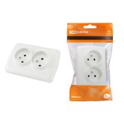 Розетка двойная 2П 10А 250В белая «Онега» TDM