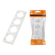 Рамка 4-х постовая горизонтальная белая «Онега» TDM