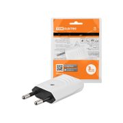 Вилка б/з белая 10А 250В (евровилка CEE 7/16) прямой вывод проводника TDM