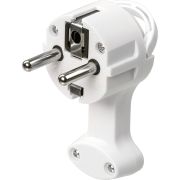 Вилка круглая плоская с кольцом белая 16А 250В TDM