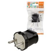 Вилка б/з черная 6А 250В серии «Народная»