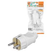 Вилка прямая с/з белая 16А 250В серии «Народная»