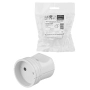 Кабельная розетка 2П б/з белая 10А 250B серии «Народная»