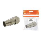 Штекер TV антенный металл без пайки «орех», инд. упаковка TDM