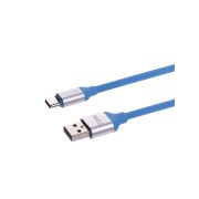 Дата-кабель, ДК 17, USB - USB Type-C, 1 м, силиконовая оплетка, голубой, TDM