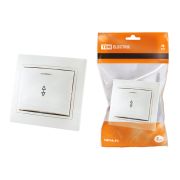 Выключатель на 2 направления 1 кл. с подсветкой 10А белый «Таймыр» TDM