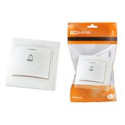 Кнопка звонковая с подсветкой 6А белая «Таймыр» TDM