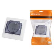 Розетка 2П+З с защ. шт. и крышкой 16А 250В IP44 белая «Таймыр» TDM