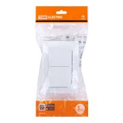 Розетка двойная 2П+З с защ. шт. и крышкой 16А 250В IP44 белая «Таймыр» TDM