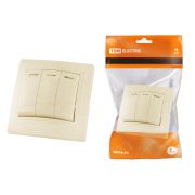 Выключатель 3 кл. с подсветкой 10А сл. кость «Таймыр» TDM