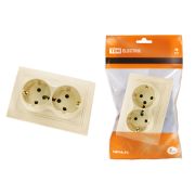 Розетка двойная 2П+З 16А 250В сл. кость «Таймыр» TDM