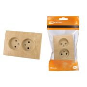 Розетка двойная 2П 10А 250В «ЭКО» (сосна) «Таймыр» TDM