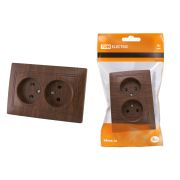 Розетка двойная 2П 10А 250В «ЭКО» (бук) «Таймыр» TDM