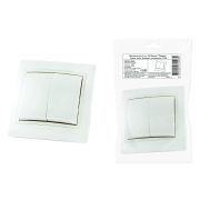 Выключатель 2 кл. 10А белый «Таймыр» (пром. упак,, бакелит. основание) TDM