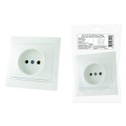 Розетка 2П 10А 250В белая «Таймыр» (пром. упак., бакелит. основание) TDM