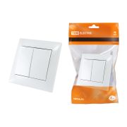 Выключатель 2-х кл. 10А белый «Лама» TDM