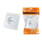 Розетка 2П 10А 250В с защ. шт. белая «Лама» TDM