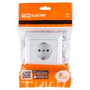 Розетка 2П+З 16А 250В белая «Лама» TDM