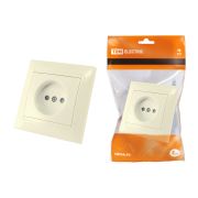 Розетка 2П 10А 250В с защ. шт. сл. кость «Лама» TDM