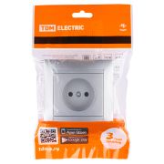 Розетка 2П 10А 250В серебр. металлик «Лама» TDM