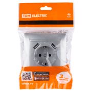 Розетка 2П+З 16А 250В + 2 USB порта 2,1А 5В металлик «Лама» TDM