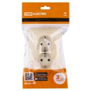 Розетка двойная 2П+З 16А 250В с защ. шт. сосна «Лама» TDM