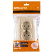 Розетка двойная 2П+З 16А 250В сосна «Лама» TDM