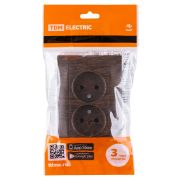 Розетка двойная 2П 10А 250В с защ. шт. венге «Лама» TDM