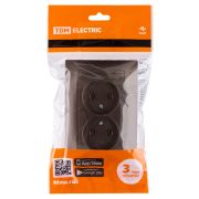 Розетка двойная 2П 10А 250В шоколад «Лама» TDM