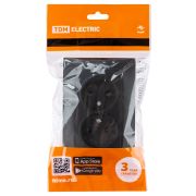 Розетка двойная 2П 10А 250В с защ. шт. графит «Лама» TDM