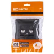 Розетка двойная телефонная RJ11 графит «Лама» TDM