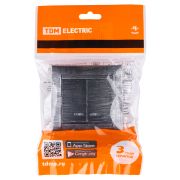 Выключатель 2 кл. с подсветкой 10А старинное серебро «Лама» TDM