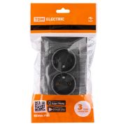 Розетка двойная 2П 10А 250В старинное серебро «Лама» TDM