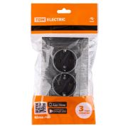 Розетка двойная 2П+З 16А 250В старинное серебро «Лама» TDM