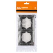 Рамка 2-х постовая горизонтальная старинное серебро «Лама» TDM